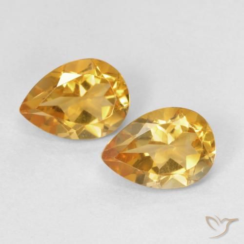 1.25 ct Yellow Citrine, 7 x 5 mm Pear Cut From Brazil, Photo A