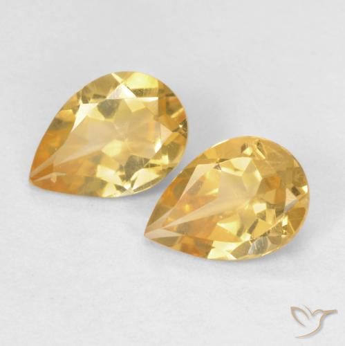 1.12ctw Natural Light Orange-Gold Citrine, Pear Shape, VVS