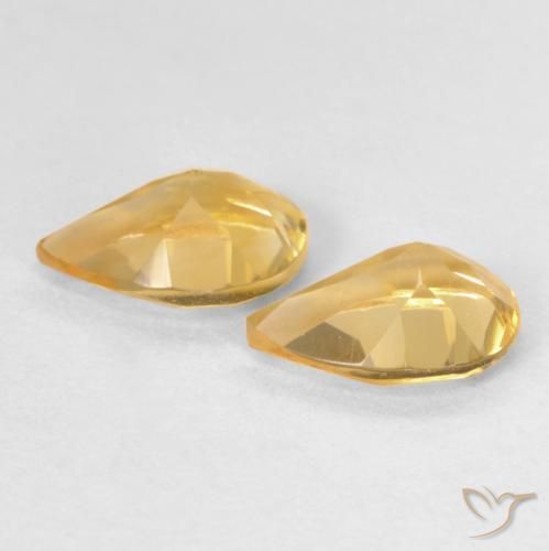 Citrine Gemstones in 7 x 5 mm (calibrated) Size for Sale, Citrine Stones in Light Orange-Gold Color