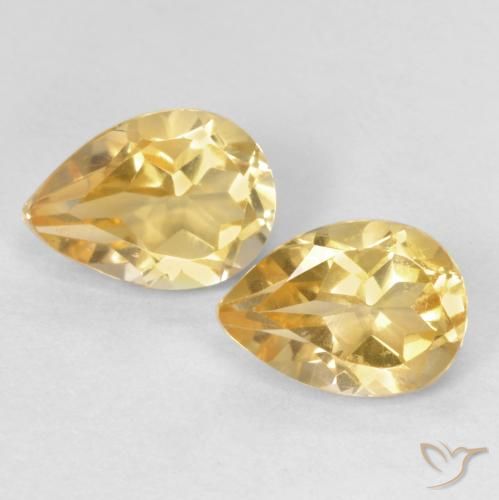 1.41 ct Yellow Citrine, 7.2 x 5.1 mm Pear Cut From Brazil, Photo A