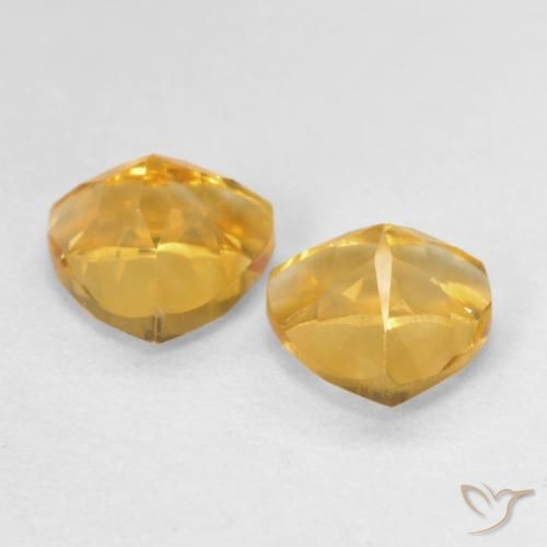 Citrine Gemstones in 6 x 6 mm (calibrated) Size for Sale, Citrine Stones in Orange-Gold Color