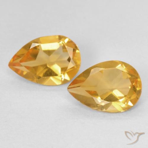 1.14ctw Natural Orange-Gold Citrine, Pear Shape, VVS