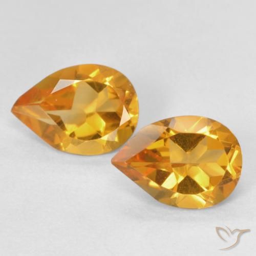 1.21 ct Yellow Citrine, 7.1 x 5.1 mm Pear Cut From Brazil, Photo A