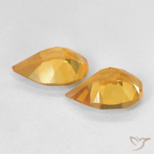Citrine Gemstones in 7 x 5 mm (calibrated) Size for Sale, Citrine Stones in Medium Orange Color