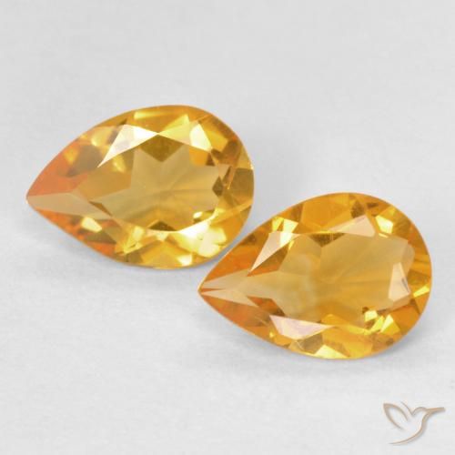 1.11 ct Yellow Citrine, 7.1 x 5.1 mm Pear Cut From Brazil, Photo A