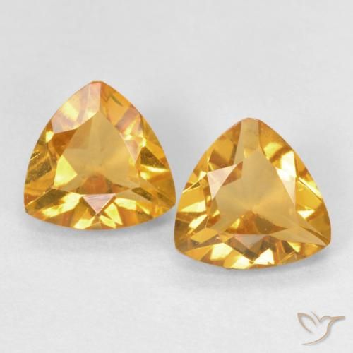 1.25ctw Natural Orange-Gold Citrine, Trillion, VVS