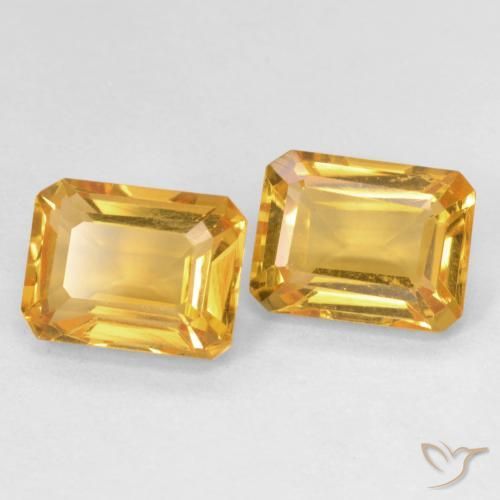 3.07 ctw Golden Citrine Stones, Natural Citrine in Octagon Step Cut Shape for Sale