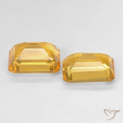 Citrine Gemstones in 8 x 6 mm (calibrated) Size for Sale, Citrine Stones in Medium Light Orange-Gold Color