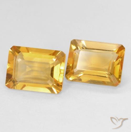 2.91 ctw Golden Citrine Stones, Natural Citrine in Octagon Step Cut Shape for Sale