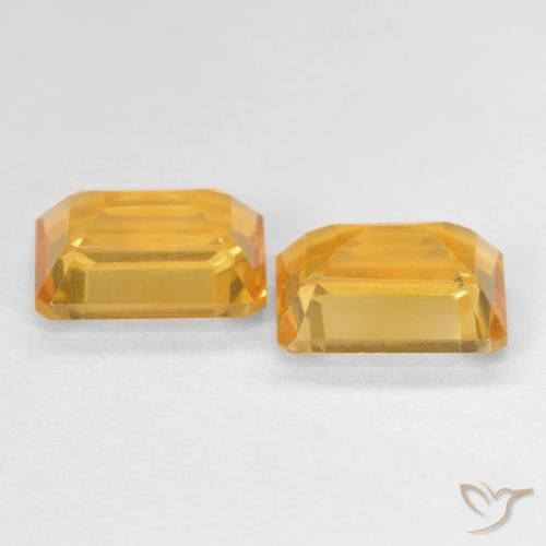 Citrine Gemstones in 8 x 6 mm (calibrated) Size for Sale, Citrine Stones in Medium Light Orange-Gold Color