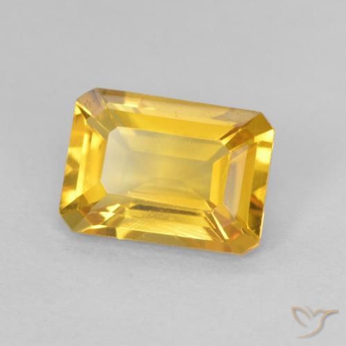 1.30 ct Golden Citrine Stone, Natural Citrine in Octagon Step Cut Shape for Sale