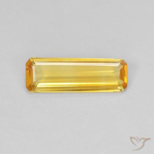 0.94ct Natural Bright Gold Citrine, Emerald Cut, VVS