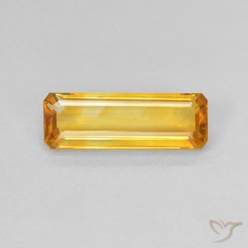 1.48ct Natural Medium Golden Citrine, Emerald Cut, VVS