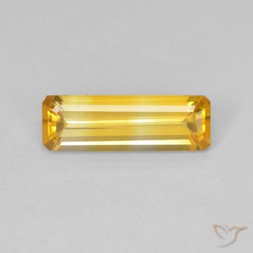 1.24ct Natural Golden Orange Citrine, Emerald Cut, VVS
