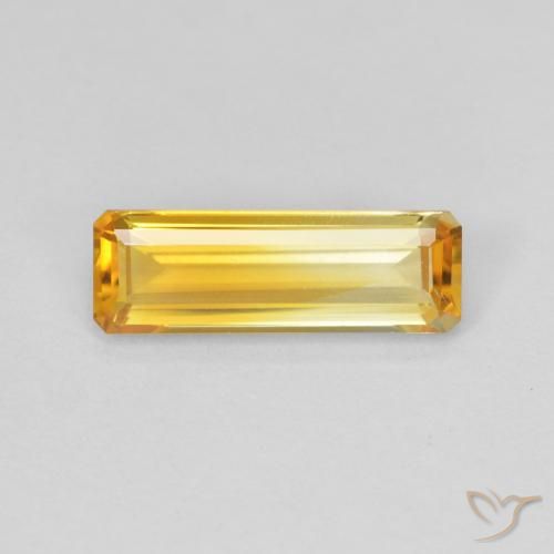 1.26ct Natural Medium Golden Citrine, Emerald Cut, VVS