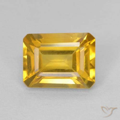 1.64ct Natural Golden Citrine, Emerald Cut, VVS