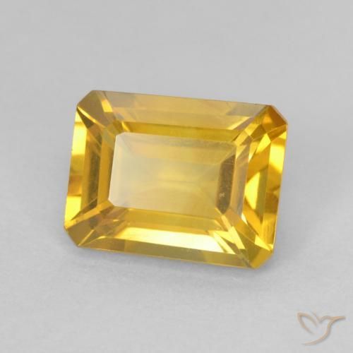 1.64 ct Golden Citrine Stone, Natural Citrine in Octagon Step Cut Shape for Sale