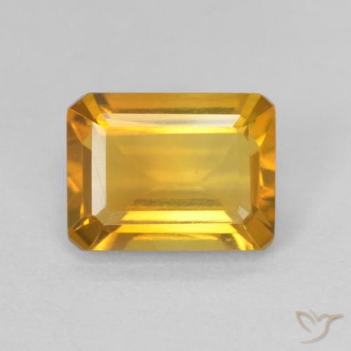 1.40ct Natural Dark Golden Citrine, Emerald Cut, VVS