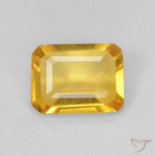 1.18ct Natural Golden Citrine, Emerald Cut, VVS