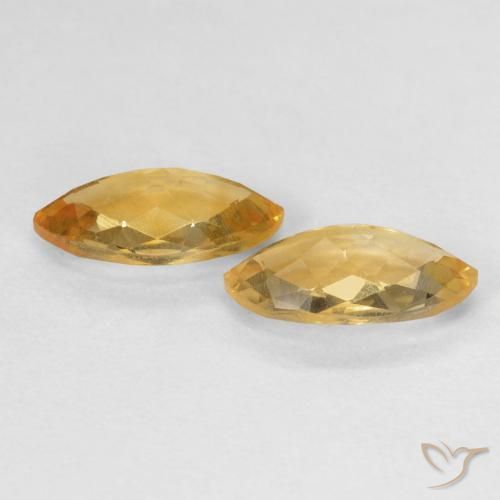 Citrine Gemstones in 9.2 x 5.1 mm Size for Sale, Citrine Stones in Golden Orange Color