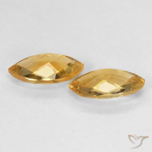 Citrine Gemstones in 9.1 x 5.1 mm Size for Sale, Citrine Stones in Medium Light-Golden Color
