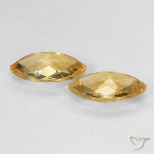 Citrine Gemstones in 9.1 x 5.1 mm Size for Sale, Citrine Stones in Medium Light-Golden Color