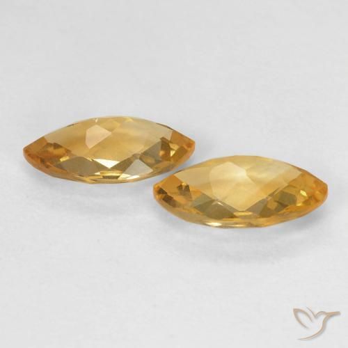 Citrine Gemstones in 9.1 x 5.1 mm Size for Sale, Citrine Stones in Medium Light-Golden Color