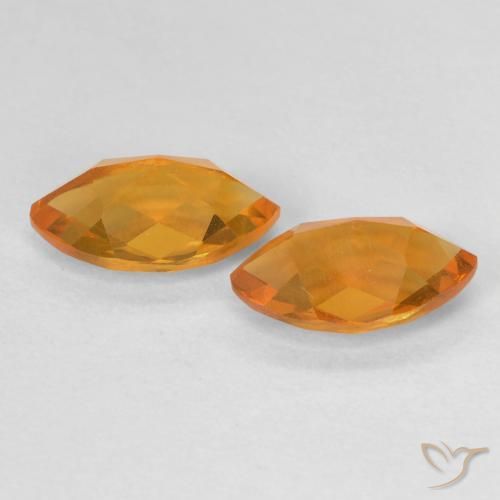 Citrine Gemstones in 9.1 x 5.1 mm Size for Sale, Citrine Stones in Medium Orange Color