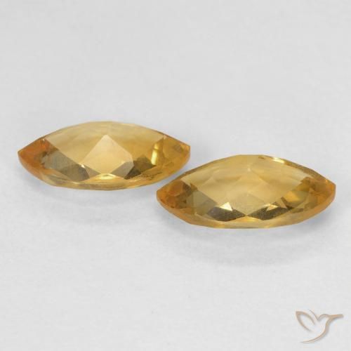 Citrine Gemstones in 9 x 5.1 mm Size for Sale, Citrine Stones in Golden Orange Color