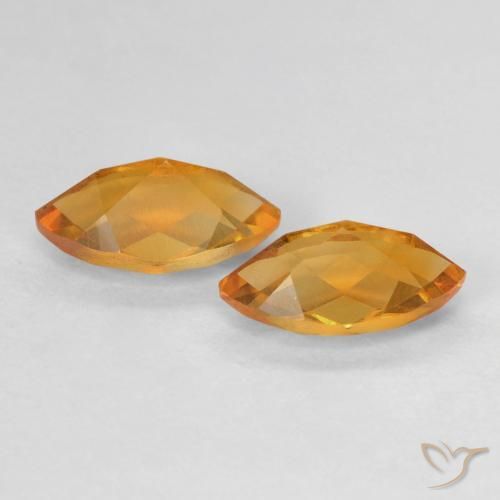 Citrine Gemstones in 9.1 x 5.1 mm Size for Sale, Citrine Stones in Orange-Gold Color