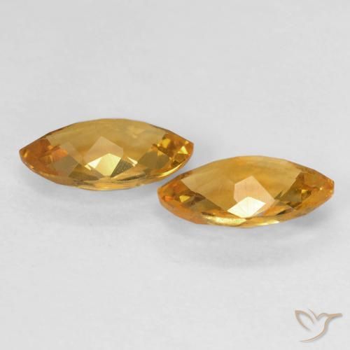 Citrine Gemstones in 9.1 x 5.1 mm Size for Sale, Citrine Stones in Golden Orange Color