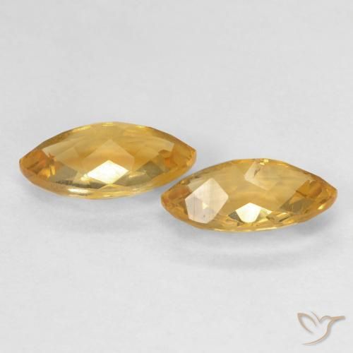 Citrine Gemstones in 9.2 x 5.1 mm Size for Sale, Citrine Stones in Medium Dark-Golden Color