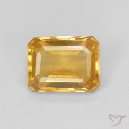 1.41ct Natural Golden Citrine, Emerald Cut, VVS-VS