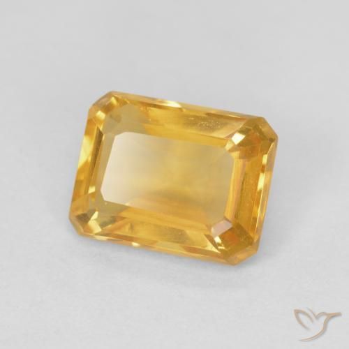 1.41 ct Golden Citrine Stone, Natural Citrine in Octagon Step Cut Shape for Sale