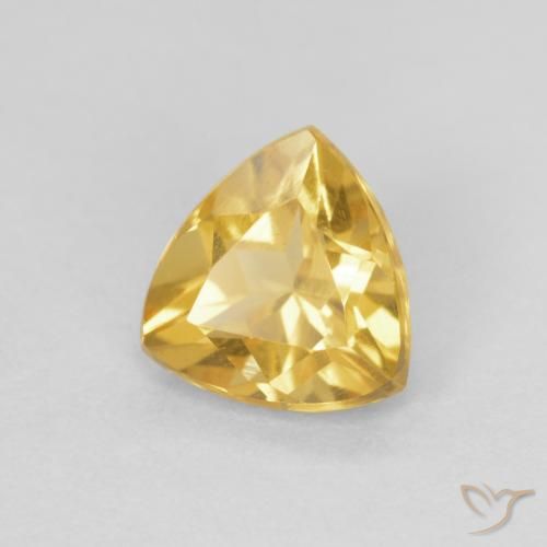 0.88 ct Golden Citrine Stone, Natural Citrine in Trillion Facet Shape for Sale