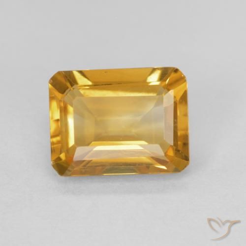 1.42ct Natural Golden Citrine, Emerald Cut, VVS-VS