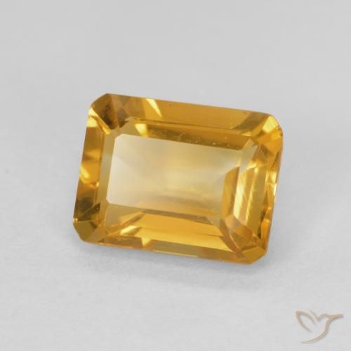 1.42 ct Golden Citrine Stone, Natural Citrine in Octagon Step Cut Shape for Sale