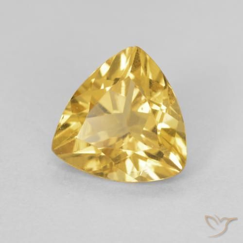 1.04 ct Golden Citrine Stone, Natural Citrine in Trillion Facet Shape for Sale