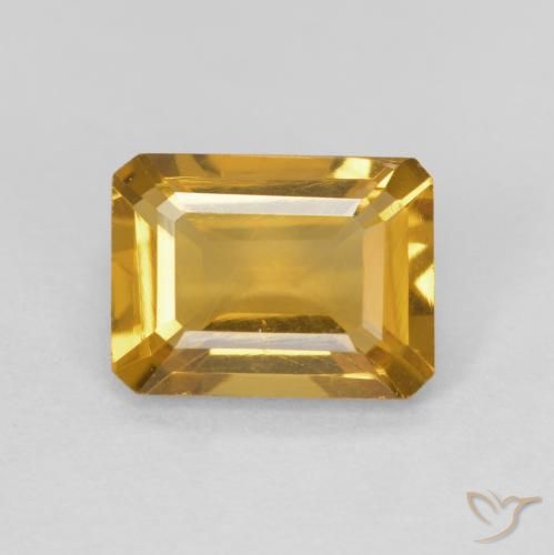 1.41ct Natural Golden Citrine, Emerald Cut, VVS-VS