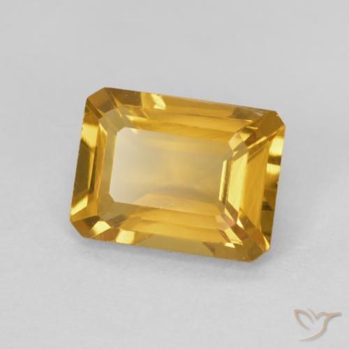 1.41 ct Golden Citrine Stone, Natural Citrine in Octagon Step Cut Shape for Sale