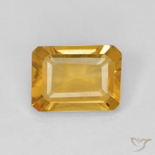 1.25ct Natural Golden Citrine, Emerald Cut, VVS-VS