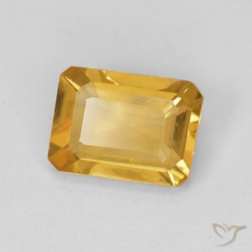 1.25 ct Golden Citrine Stone, Natural Citrine in Octagon Step Cut Shape for Sale