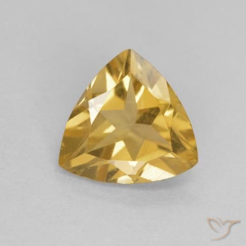 0.96ct Natural Golden Citrine, Trillion, VVS-VS