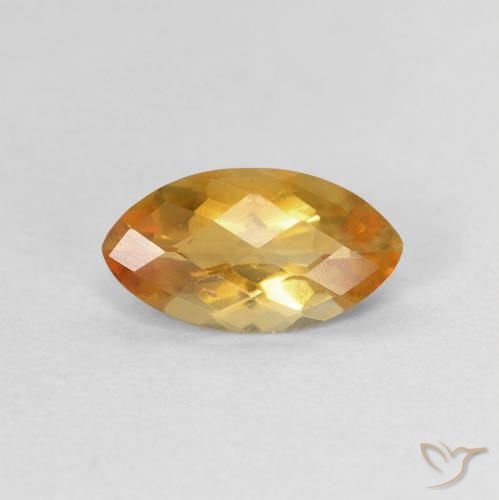 0.87ct Natural Medium Light-Golden Citrine, Marquise, VVS-VS