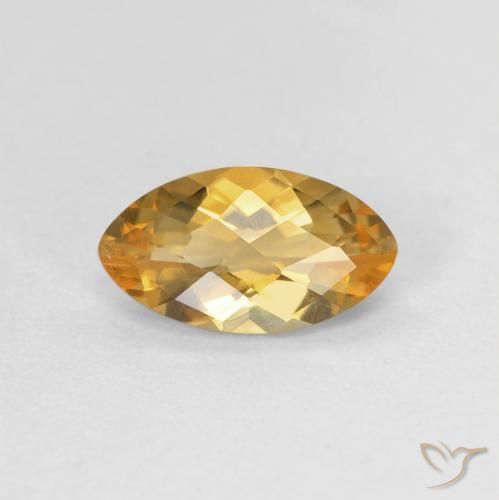 0.89ct Natural Golden Orange Citrine, Marquise, VVS-VS