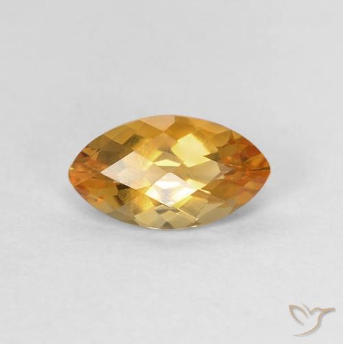 0.92ct Natural Deep Orange-Gold Citrine, Marquise, VVS-VS