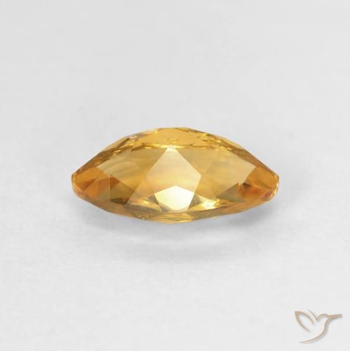 Citrine Gemstone in 9 x 5.1 mm Size for Sale, Citrine Stone in Deep Orange-Gold Color