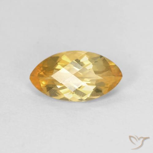 0.90ct Natural Medium Light-Golden Citrine, Marquise, VVS-VS
