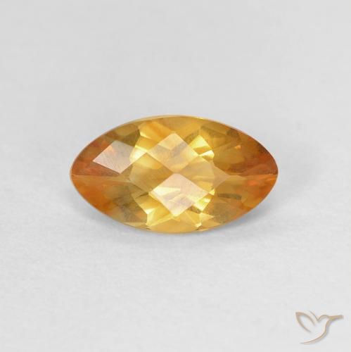 0.87ct Natural Dark Orange-Gold Citrine, Marquise, VVS-VS