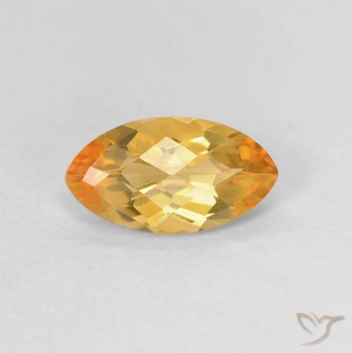 Citrine Doré Marquise 9,1 x 5,1mm du Brésil, poids de 0,89 ct, pierre gemme naturelle Non traité de pureté vvs-vs, 1 pièce de citrine marquise checkerboard, couleur : Doré, dureté de Mohs de 7 convient aux bijoux de tous les jours, pierre de sagesse, Symbolise l'abondance et la prospérité, Photo A